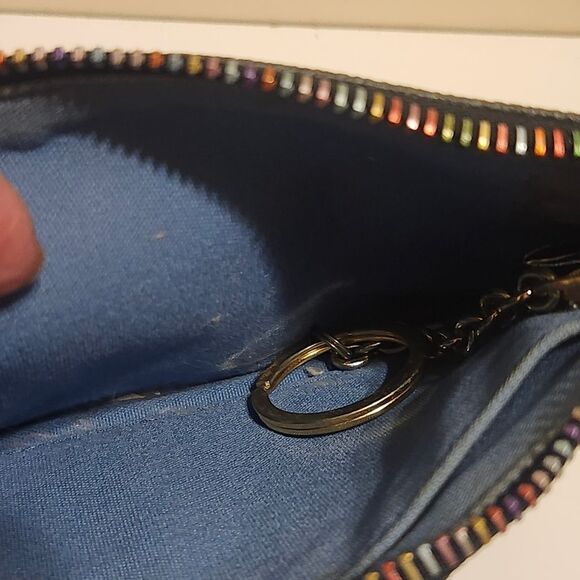 Dooney & Bourke Brown Coated Canvas w/Multicolor Monogrammed Wristlet/Wallet - Picture 7 of 8